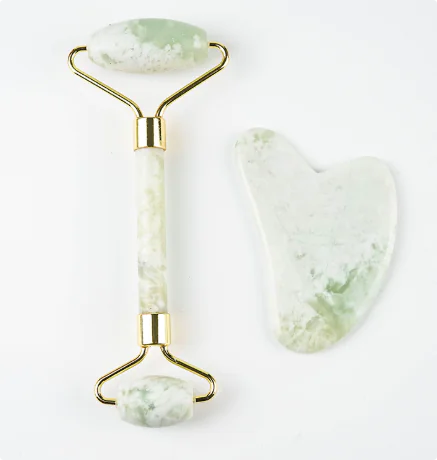 White Jade Facial Roller Gua Sha Set